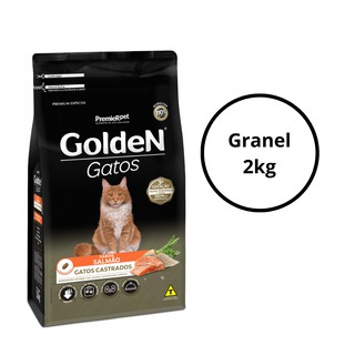 Ração 2kg Golden Gatos Castrados Sabor Salmão Granel