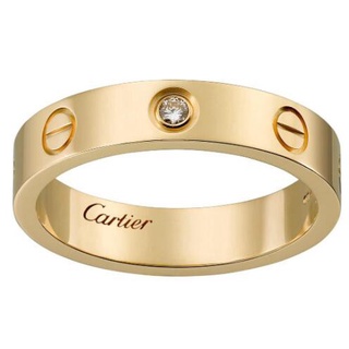 Anel Aliança Cartier Love Casamento 18k 3 Diamante Ouro Branco