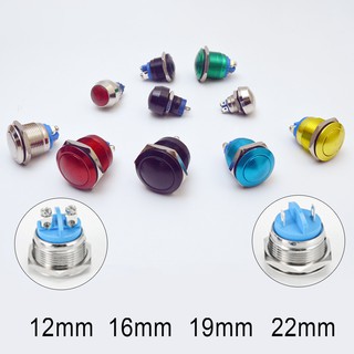 22/19/16/12mm Metal Push Button Momentary Waterproof Screw Switch 12v 24v
