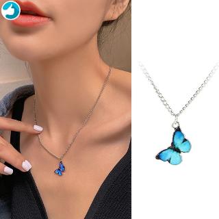 Colar Feminino Longo Com Pingente De Borboleta | Butterfly Necklace For Women Long Wild Clavicle Chain Pendant Refined Gift