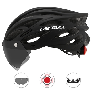 Cairbull capacete de ciclismo leve e respirável com visor de luz traseira destacável (7)