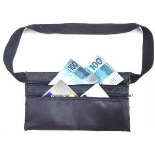 Doleira Pochete Porta Dolar Escondido Celular Anti-furto Preta (1)