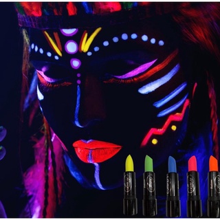 Batom Festa Florescente Make-up, Brilha Na Luz Negra Fluorescente