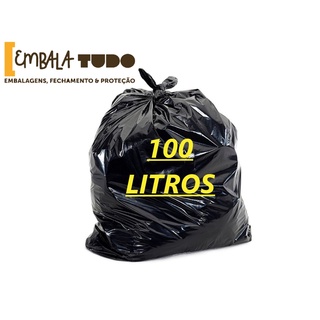 Saco de lixo 100 litros reforçado 100 unidades 0,10 micras parede dupla (1)