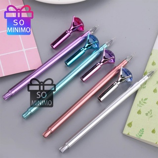 Canetas de gel fofas 0.5mm, canetas neutra de plástico coloridas com diamante kawaii, para crianças, para escola e escritório, utensílios de papelaria