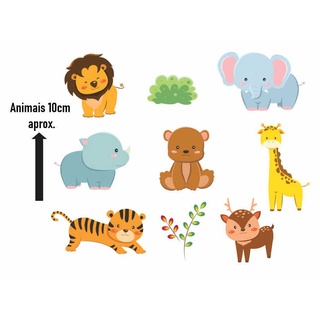Kit Adesivos Recorte Animais Safari - Adesivo de parede - Decoração quarto infantil - Animais safari (3)