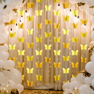 3d borboleta colorida guirlanda de papel corda de papel arranjo de cerimônia de casamento suprimentos de decoração de festa de aniversário decoração de casa arranjo de quarto enfeites de borboleta