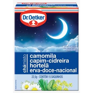Chá Misto Camomila, Capim-Cidreira, Hortelã & Erva-Doce-Nacional 15 sachês - Dr. Oetker