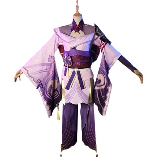 Anime jogo genshin impacto shogun raiden combate vestido lindo uniforme cosplay traje halloween feminino frete grátis (5)
