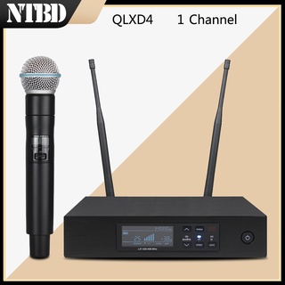 Sistema sem fio profissional de microfone duplo UHF de alta qualidade NTBD-Qlxd4