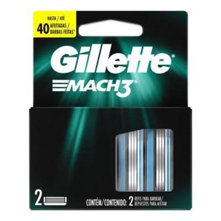 Gillette Mach3 Kit Cartuchos/refis Lâmina Para Barbear 2un (1)