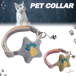 Cat Dog Collar Com Sino Estrela De Malha Decoração Quick Release Pet Neck Strap Coleira Do Gato Cão Small Medium Cães Ajustável