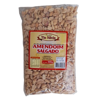 Amendoim Torrado Salgado Sem Pele - 500g - Amendoim Tio Silvio