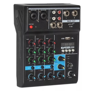 Misturador de som mixer 4 canais dj console usb com preto