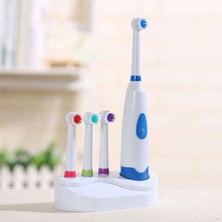 Limpar e branquear Escova De Dentes Elétrica Vibração Com 4 Cabeças / Escova De Dente Infantil Oral Operado Por Bateria (1)