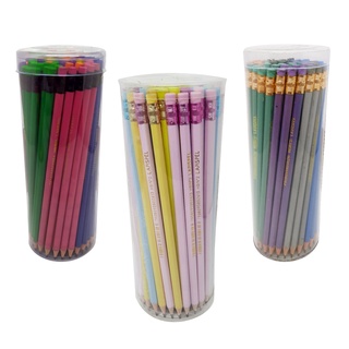 Lápis de Escrever Hb Corpo Tom Pastel Trend ou Metalizado ou Tipo Neon - Pote com 72 Lapis - Atacado Revenda