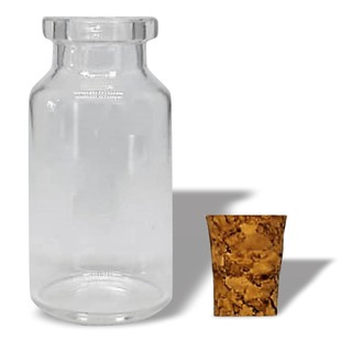 frasco vidro miniatura de penicilina 15 ml com rolha
