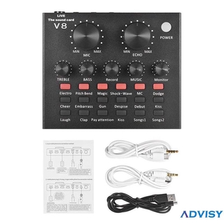 Sound Mixer Board for Live Streaming, Voice Changer Sound Card with Multiple Sound Effects, Audio Mixer c