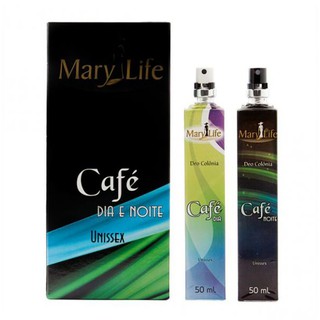 Kit 2 Perfumes Unissex Café - Dia e Noite - Mary Life 50+50ml.