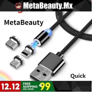 Cabo Carregador Magnético/Micro/Tipo-C/USB MetaBeauty 5A Para iPhone 3 Em 1