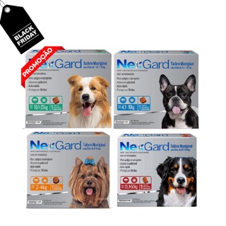 3 Anti-Pulgas E Carrapatos Nexcard Na Caixa Lacrada Para Cães De 10,1 a 25 Kg 4 a 10 kg gg