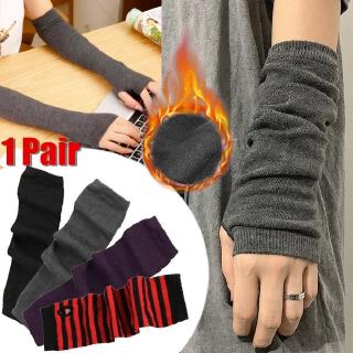 ✷Warm Knit Wool Fingerless Gloves✷ Ladies Winter Knitted Half Finger Cuff Gloves Winter Long Mittens