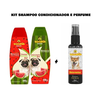 Kit Shampoo + Condicionador + Perfume Colonia Watermelon para Cachorro e Gato Melancia Brincalhão Promocao