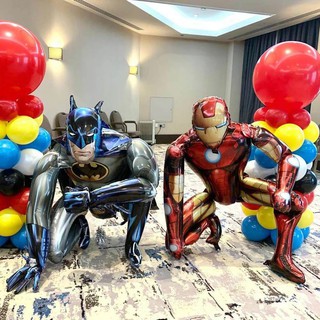 3D Spiderman Batman Superhero Ferro Figura Foil Birthday Party Balloons Decoração Balões