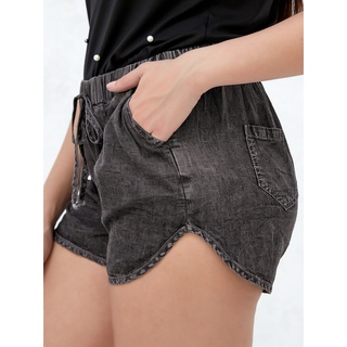 Short Jeans Feminino Cintura Elástico com Bolsos hot pants Verão moda Importado (1)