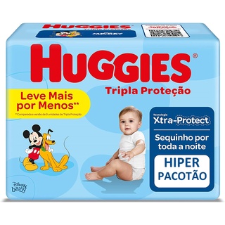 Fralda descartável Huggies tripla proteção pacote Hiper - Tamanhos M, G, XG e XXG