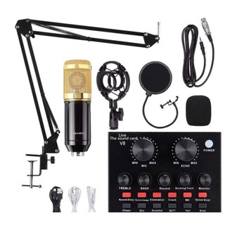 Kit Microfone Condensador Para Estúdio Lotus Bm800 + Placa De Som Interface De Áudio + Pop Filter + Aranha + Braço Articulado (1)