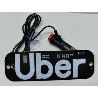 Placa Painel Luminoso uber 12v Led com 2 Ventosas Com Cabo esqueiro
