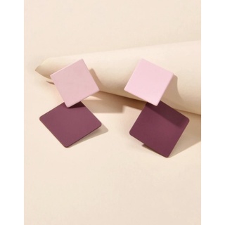 Brinco bijuteria color block geométrico estilo minimalista brinquinho colorido quadrado brinco pequeno