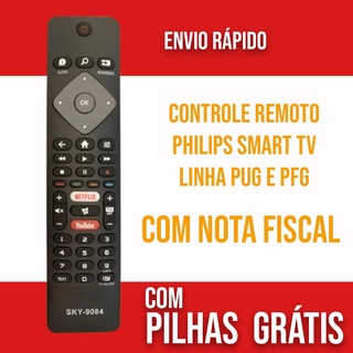 Controle Remoto Compatível Philips Smart Tv 50pug7625/78 Nf
