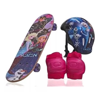 Skate Infantil Frozen Kit Segurança Pronta Entrega
