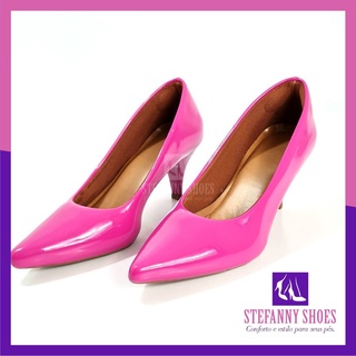 Scarpin Feminino Salto Fino Baixo Conforto Premium Stefanny Shoes Rosa Pink