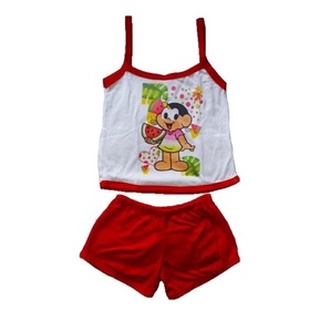 Kit 5 Pijama Menina Moça Infantil Feminina Short Regata Malha Conjunto Camiseta Personagens Alcinha Baby Doll Atacado Algodão