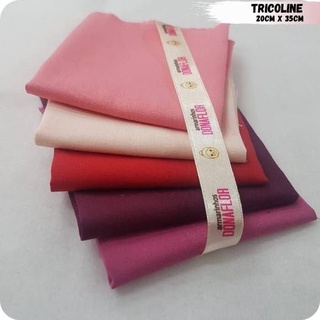 Kit Tricoline 5Tecidos Liso Tons Rosa 100% Algodão- Medida 20cm x 35cm