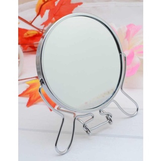 Espelho de mesa mão redondo dupla face c/ suporte e aumento zoom 4 polegada