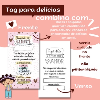 100 cartão Tag para delicias doces e salgados ifood (1)