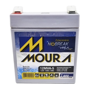 Bateria Selada Moura 12v x 5ah 12MVA-5 *Original* Para Nobreak Alarme Cerca Elétrica e outros ** Envio Imediato **