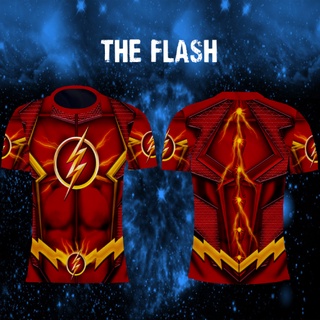 Camiseta The Flash DC Cosplay Fantasia 3D Unissex Adulto Infantil