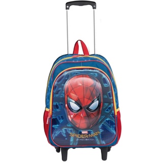 Mochila Grande Com Rodinha Escolar Infantil Spider-Man 3d