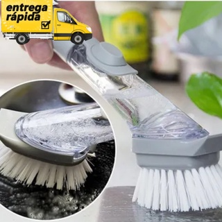 Escova Porta Detergente 2 em 1 Para Louça Lavagem Limpeza Forte com Dispenser Top Chef (3)