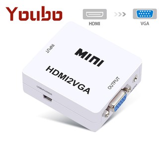 Youbo Mini Hdmi Para Conversor Vga Com Áudio Hdmi2Vga 1080p Conector Do Adaptador