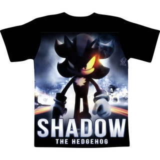 Camisa Camiseta Sonic Shadow Escrito Infantil e Adulto
