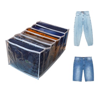 Organizador de calça jeans transparente 6 nichos 1 und - Organizalux