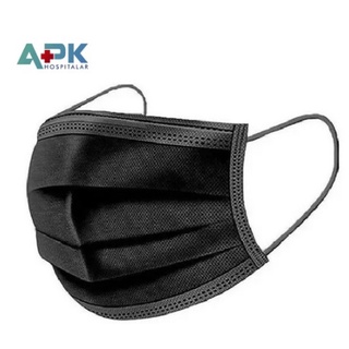 Mascara descartável de tripla camada de proteção com filtro (caixa com 50unidades) - preta - APK