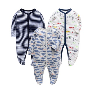 Newborn Baby Boy Clothes Infant Romper Outfits Footed Pajamas Sleep and Play 0-12M Cotton