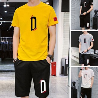 Conjunto de camiseta masculina premium gola redonda manga curta moda camiseta M-4XL